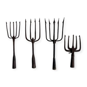 Group of 4 Iron Fishing Spears