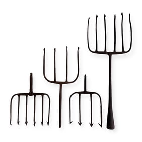 Group of 4 Iron Larger Fishing Spears
