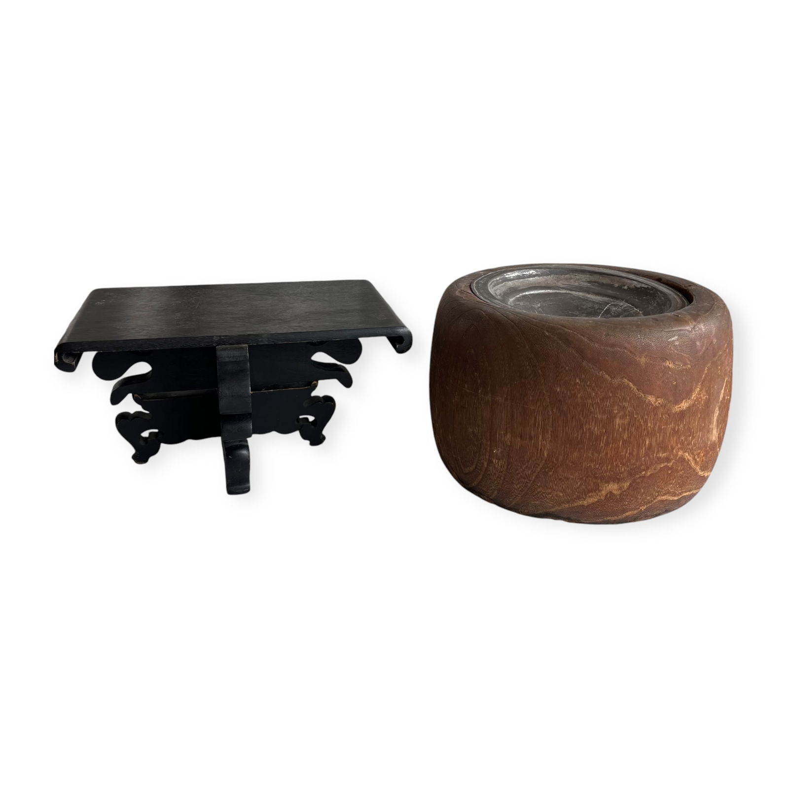 Japanese Hibachi & Wooden Stand (1 of 2)