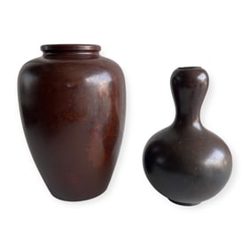 Pair of Japanese Bronze Vases
