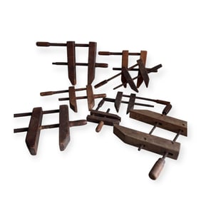Collection of 19th C Wooden Clamps