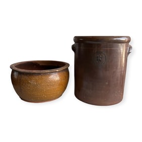 Pair of 2 Large Stoneware Pieces