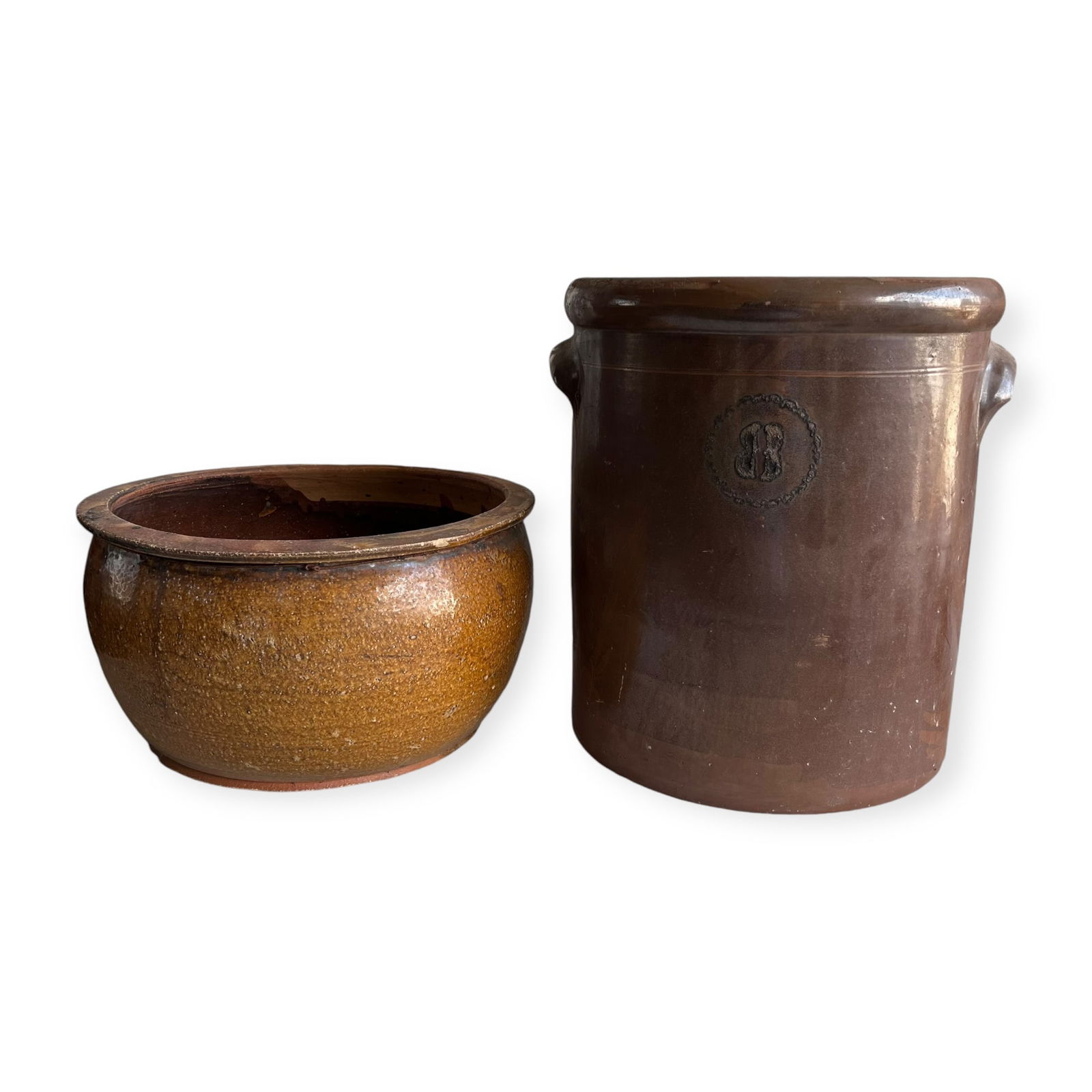 Pair of 2 Large Stoneware Pieces (1 of 1)