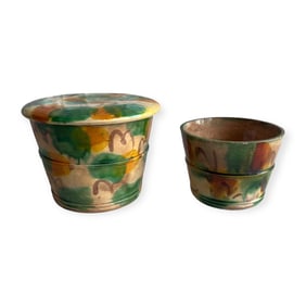 Pair of Awaji Pottery Pieces
