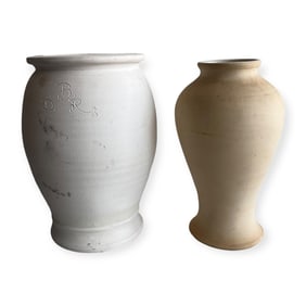 Pair of Stone Pottery Pieces
