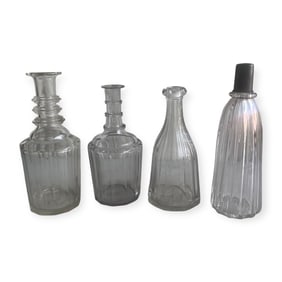 Collection of 4 Glass Decanters