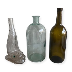3 Miscellaneous Glass Bottles