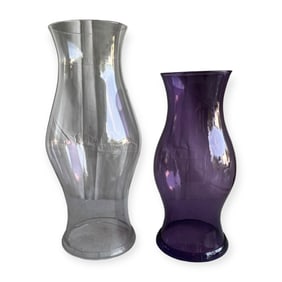 2 Large Glass Shades