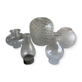 Collection of 5 Glass Shades