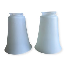 Pair of White Satin Glass Shades