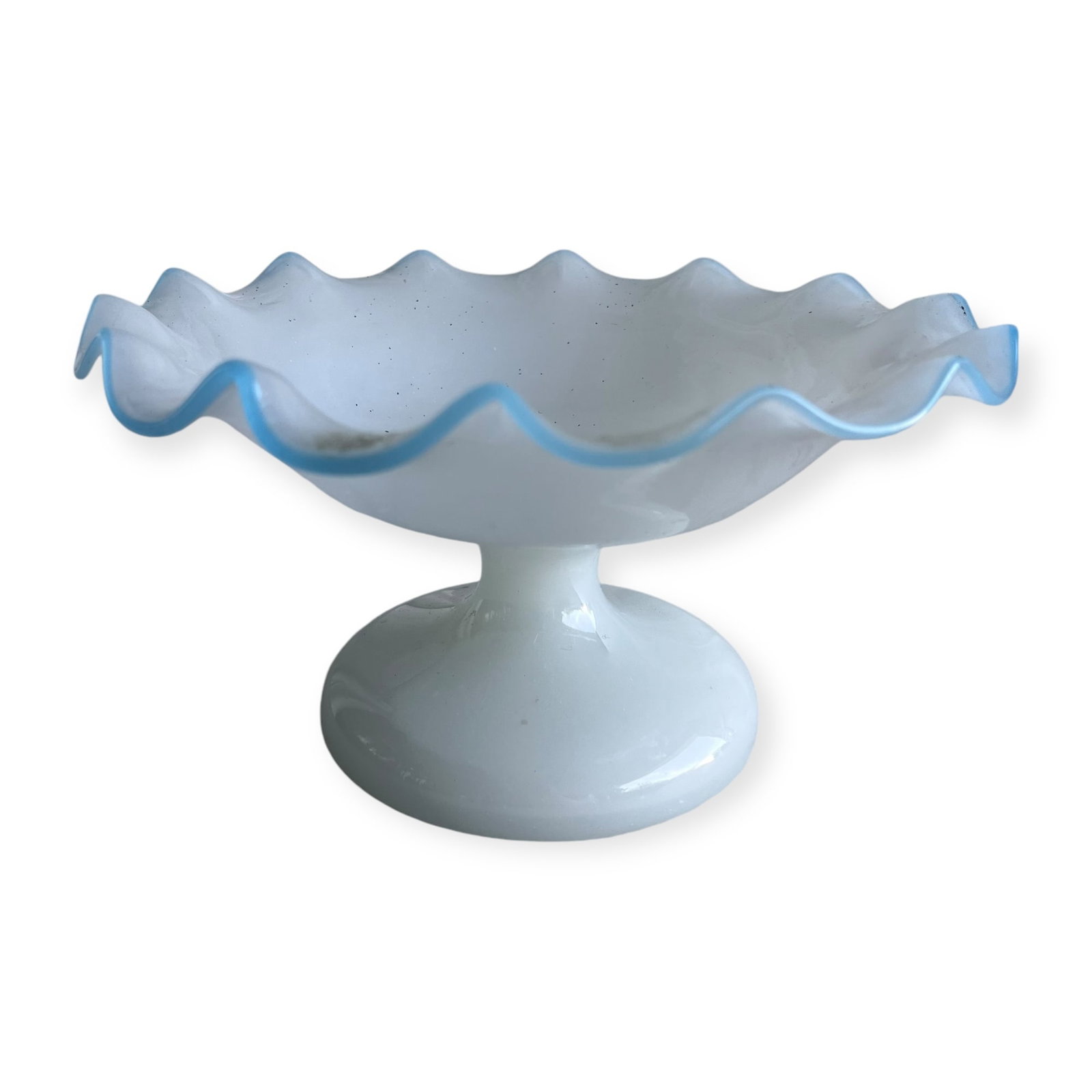 Frosted Glass Compote: Good overall condition, 19th century.