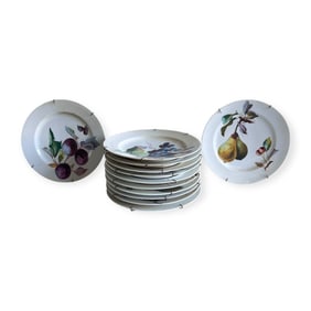 Set of 12 Plates With Fruit Scenes