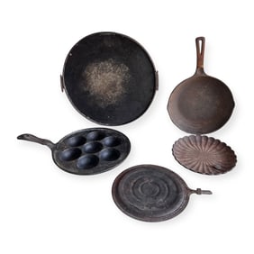 Various Pieces of Cast Iron Cookware