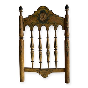 19th C Painted Chair Back