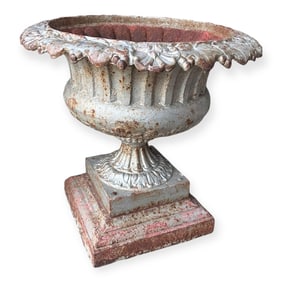Two-Piece Cast Iron Garden Urn