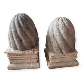 Pair of Carved Stone Pieces