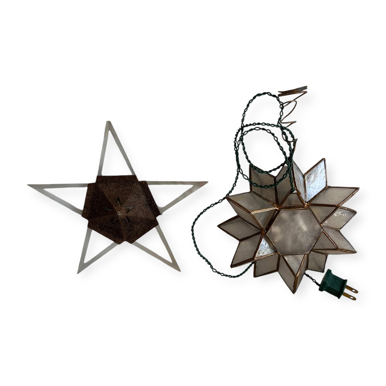 2 Christmas Star Ornaments: Pair, 2 in total.
