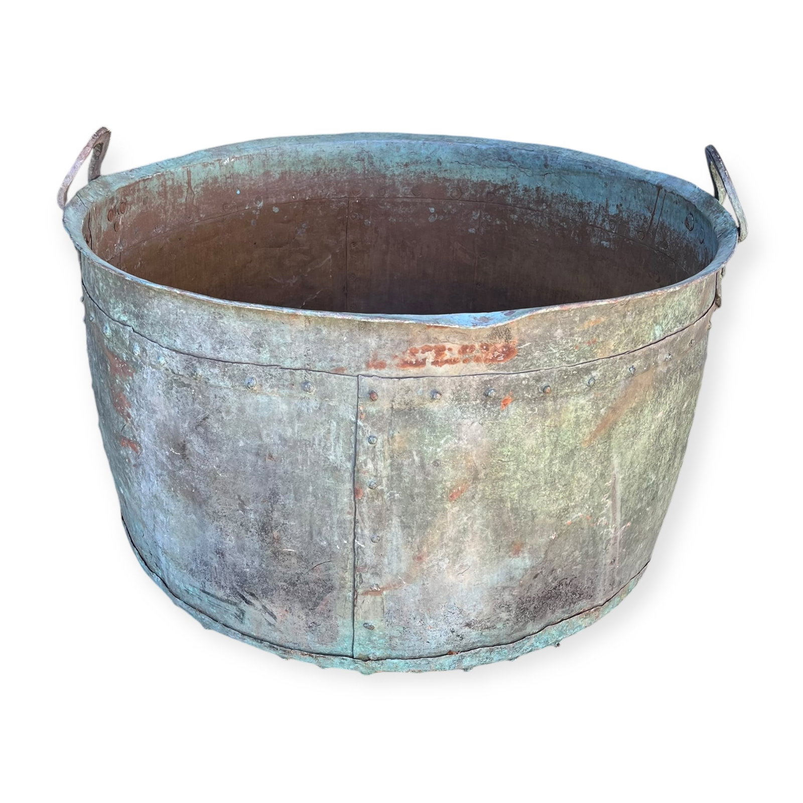 Large Copper Tureen: Measuring approx 31 inches in diameter x 19 inches tall. Monumental.