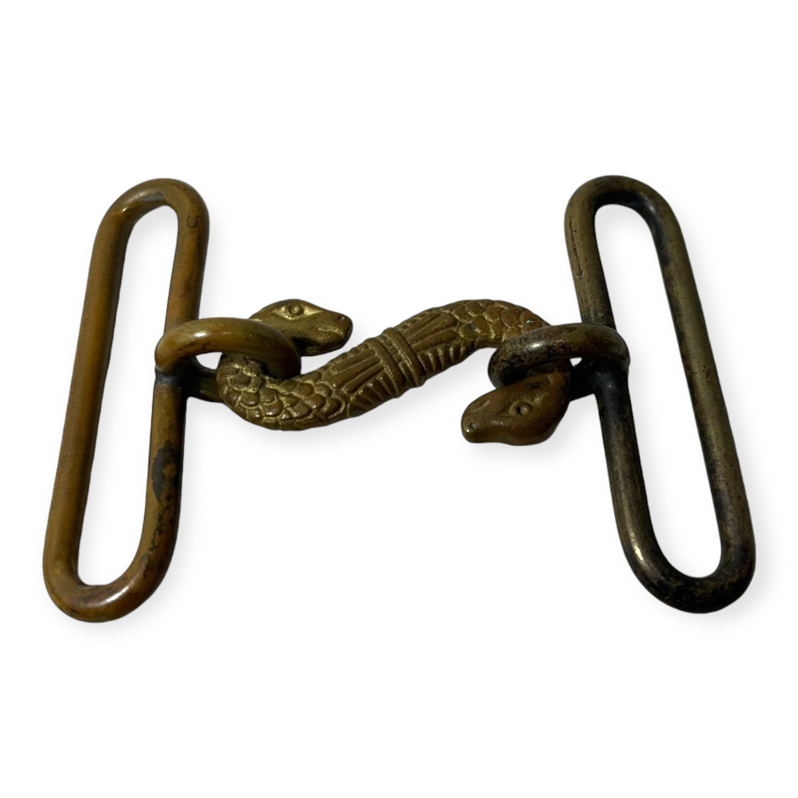 English Snake Buckle: Measures approx 3 1/4 x 2 1/4. 3 pieces.