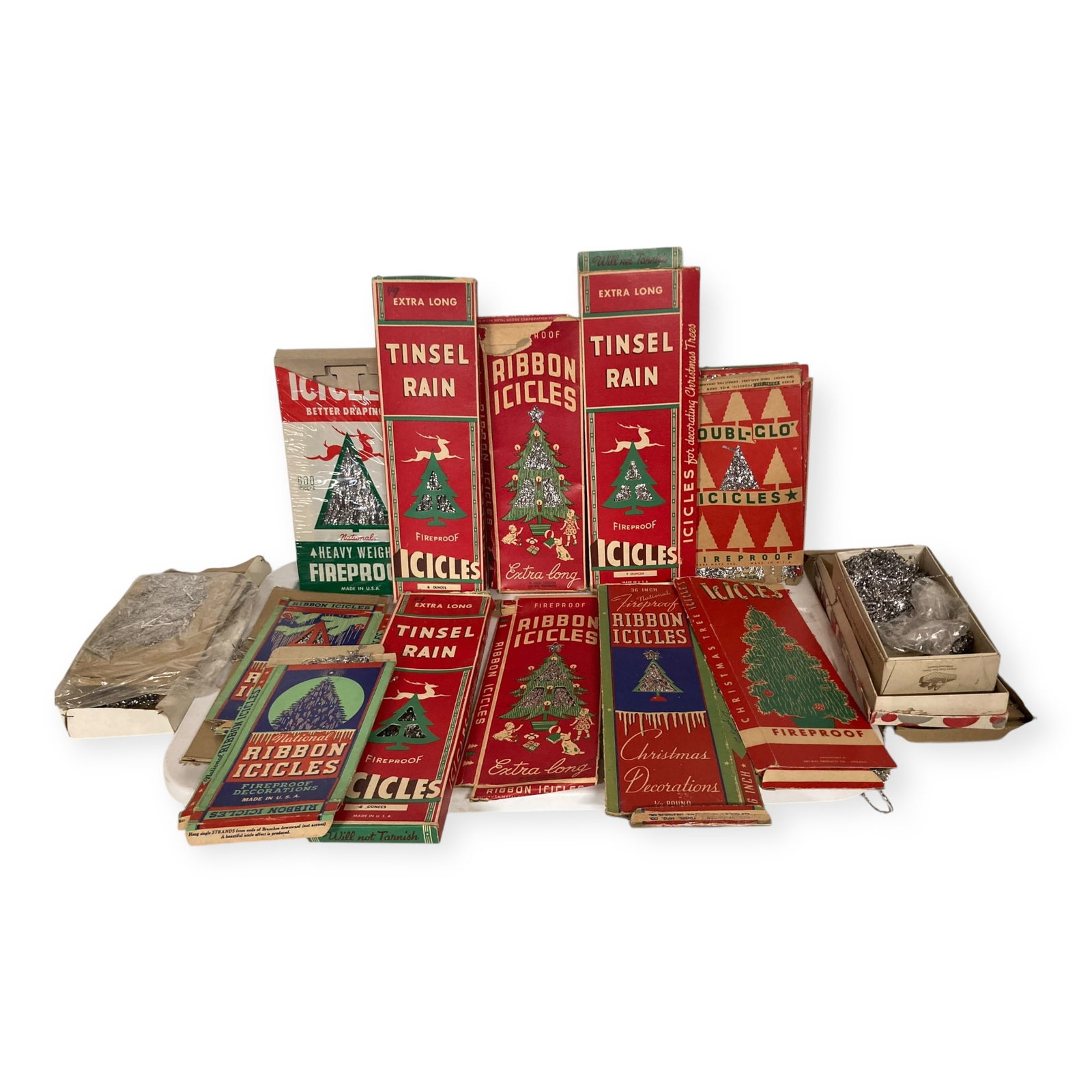 Huge Selection Of Vintage Christmas Icicles/Tinsel: Very large selection of vintage Christmas icicles. Some in original old vintage boxes.