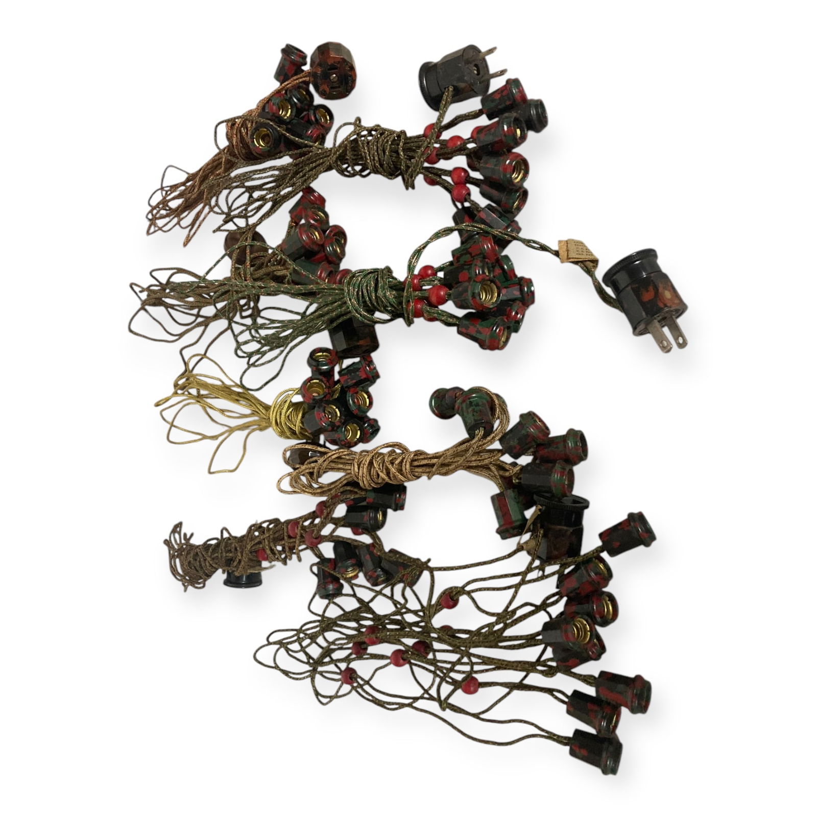 8 Strands of 1950's Bakelite 8 Light Christmas Lights (1 of 1)