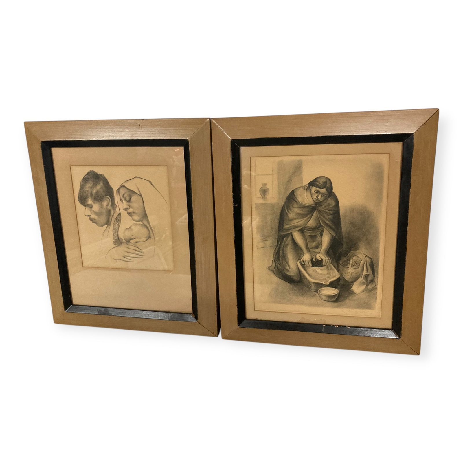 Pair Of Signed Original Lithographs By Mina Pulsifer & Eduardo Kingman (1 of 3)