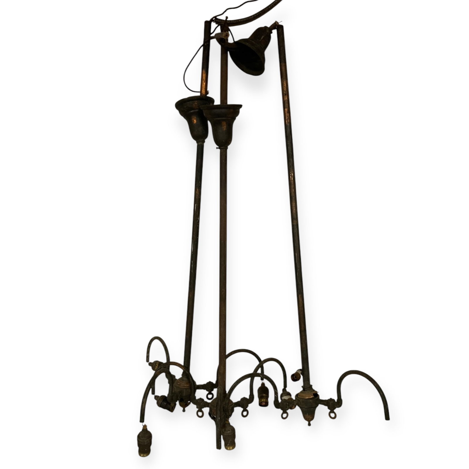 3 Early Brass Hanging Light Fixtures (1 of 2)