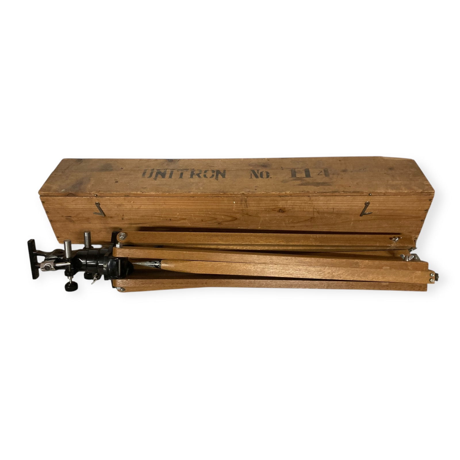 Unitron No. 114 Surveyors Tripod In Original Wood Box (1 of 3)