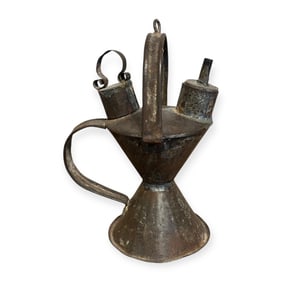 19th C Whale Oil Tin Dispenser
