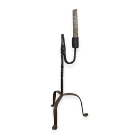 Wrought Iron Rushlight Candle Holder