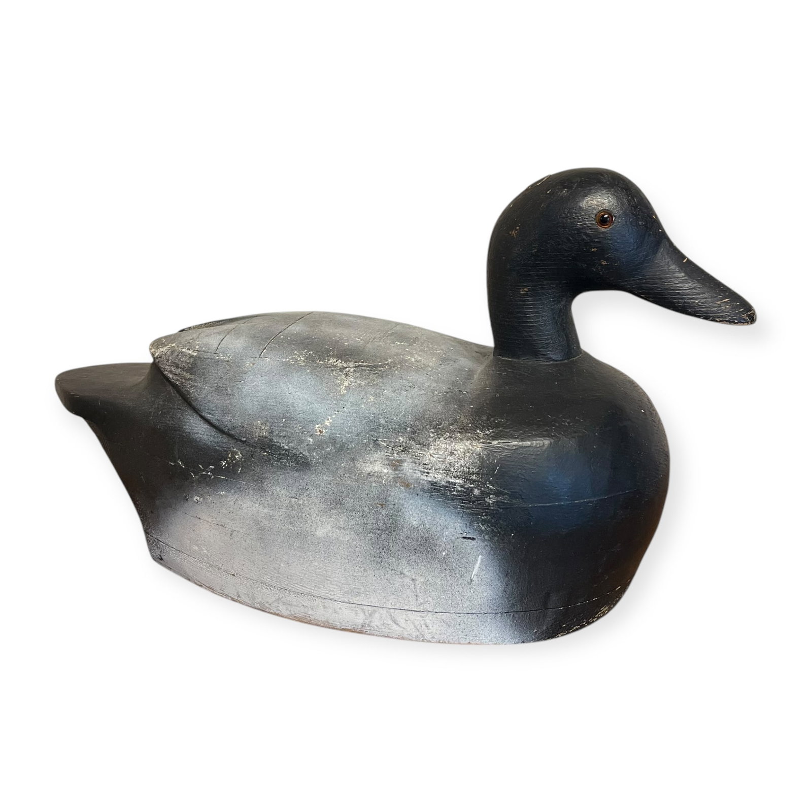 Early Wooden Duck Decoy: Approx 15 x 9.5 inches. Wooden, hollow body.