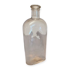 19th C Blown Glass Bottle With Side Pontil