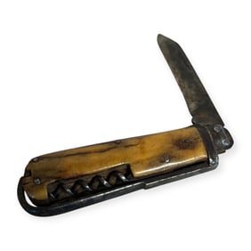 Early Bone Handled Signed Pocket Knife