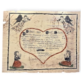 Lebanon County, Pennsylvania Fraktur - Dated 1823