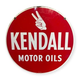 Round Double Sided Kendall Motor Oils Sign