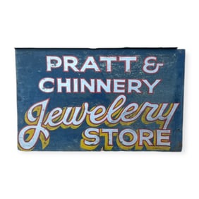 Double Sided Pratt & Chinnery Jewelry Store Sign