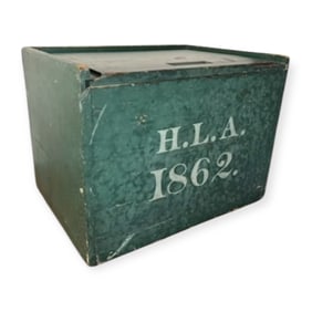 Dated 1862 Slide Lid Document Box
