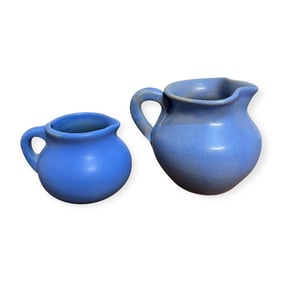 Pair of Small Art Pottery Creamers