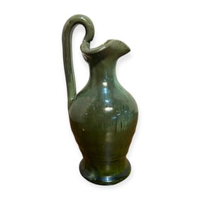 Green Glazed Art Pottery Ewer North State Pottery/North Carolina
