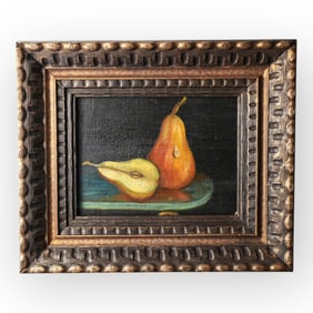 19th C Oil Still Life of Pears