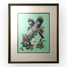 20th C Rose-Breasted Grosbeak & White-Throated Sparrow Print
