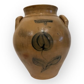 Early L Norton Decorated Ovoid Stoneware Jar