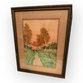 Original Watercolor Signed Otto Dinger