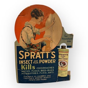 Antique Advertising Store Cardboard Sign With Original Tin