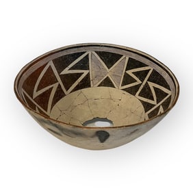 Massive Black-on-White Prehistoric Bowl