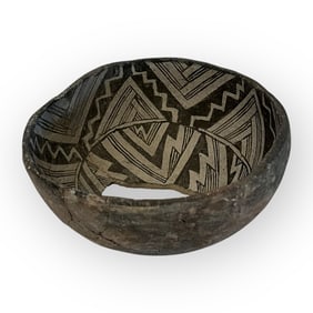 Small Black on White Mimbres Bowl