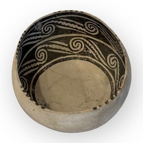 Large Prehistoric Black-on-White Bowl