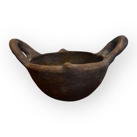 Pre-Columbian Double Handled Pottery Bowl