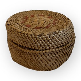 Miniature Lidded Northwest Coast (Makah) Basket