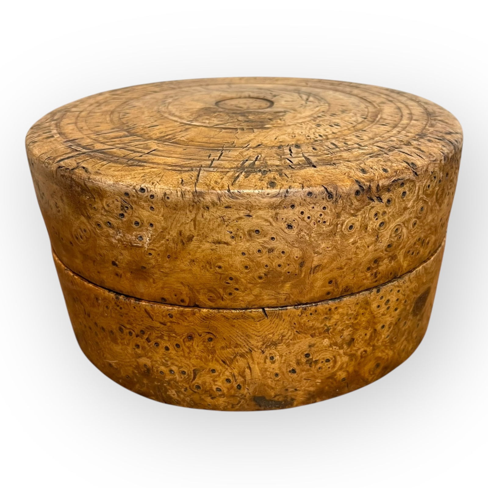 19th C. American Ash Burl Storage Box (1 of 2)